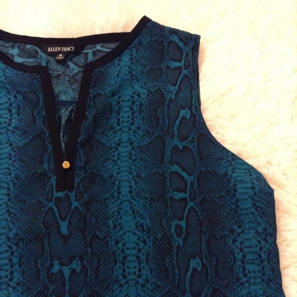 Ellen Tracy Sleeveless V-Neck Blouse - Picture 5 of 6